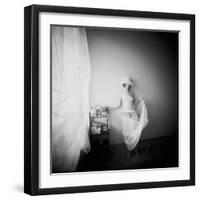 Pinhole Camera Shot of Standing Topless Woman in Hoop Skirt-Rafal Bednarz-Framed Photographic Print