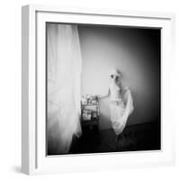 Pinhole Camera Shot of Standing Topless Woman in Hoop Skirt-Rafal Bednarz-Framed Photographic Print