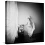 Pinhole Camera Shot of Standing Topless Woman in Hoop Skirt-Rafal Bednarz-Stretched Canvas