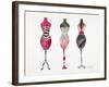 Pink 3 Dresses-Cat Coquillette-Framed Giclee Print