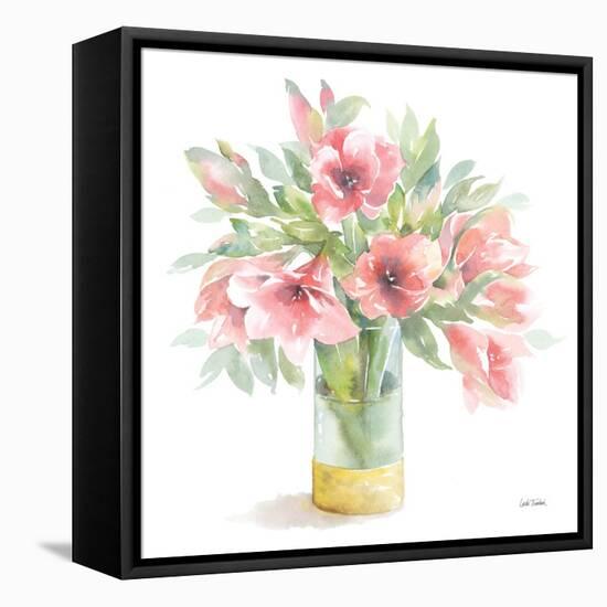 Pink Amaryllis-Leslie Trimbach-Framed Stretched Canvas