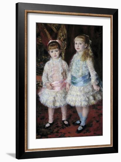 Pink and Blue or Portrait of the Demoiselles Cahen D'anvers by Pierre Auguste Renoir-null-Framed Giclee Print