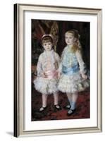 Pink and Blue or Portrait of the Demoiselles Cahen D'anvers by Pierre Auguste Renoir-null-Framed Giclee Print