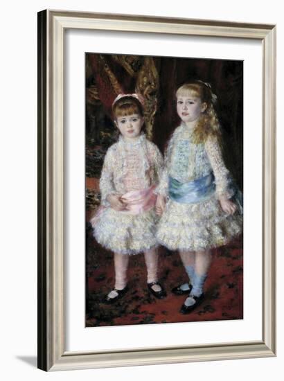 Pink and Blue or Portrait of the Demoiselles Cahen D'anvers by Pierre Auguste Renoir-null-Framed Giclee Print