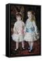 Pink and Blue or Portrait of the Demoiselles Cahen D'anvers by Pierre Auguste Renoir-null-Framed Stretched Canvas