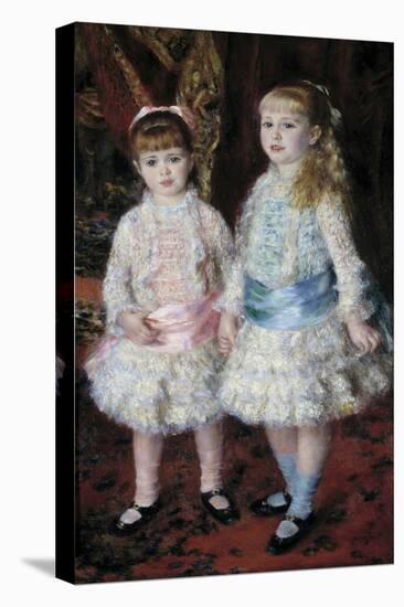 Pink and Blue or Portrait of the Demoiselles Cahen D'anvers by Pierre Auguste Renoir-null-Stretched Canvas