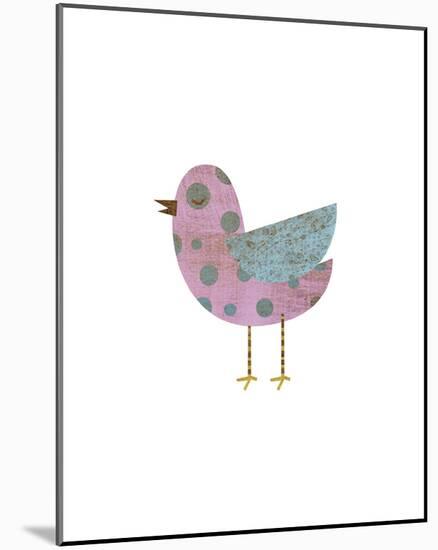Pink and Blue Polka Dot Bird-John W^ Golden-Mounted Giclee Print