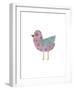 Pink and Blue Polka Dot Bird-John W^ Golden-Framed Giclee Print