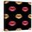 Pink and Gold Shimmer Lipstick. Kiss Lips, Girl Mouth. Makeup Seamless Pattern, Fashion Wallpaper.-Anton Malina-Stretched Canvas