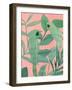Pink and Green Birds of Paradise II-Annie Warren-Framed Art Print