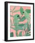 Pink and Green Birds of Paradise II-Annie Warren-Framed Art Print