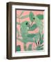 Pink and Green Birds of Paradise II-Annie Warren-Framed Art Print