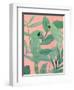 Pink and Green Birds of Paradise II-Annie Warren-Framed Art Print