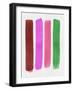 Pink and Green Brush Strokes-Eline Isaksen-Framed Art Print