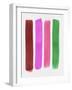 Pink and Green Brush Strokes-Eline Isaksen-Framed Art Print