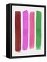 Pink and Green Brush Strokes-Eline Isaksen-Framed Stretched Canvas