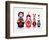 Pink and Navy Russian Dolls-Cat Coquillette-Framed Giclee Print