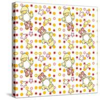 Pink and Orange Ducky Dots-Valarie Wade-Stretched Canvas