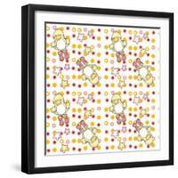 Pink and Orange Ducky Dots-Valarie Wade-Framed Premium Giclee Print