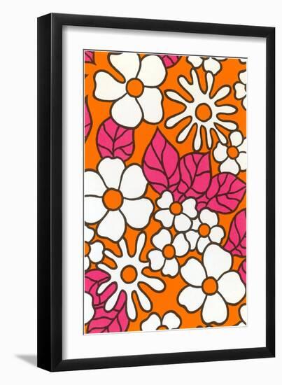 Pink and Orange Floral Pattern-null-Framed Art Print