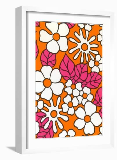 Pink and Orange Floral Pattern-null-Framed Art Print