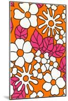 Pink and Orange Floral Pattern-null-Mounted Art Print