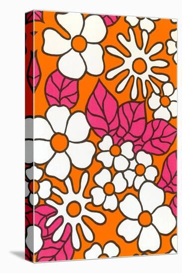Pink and Orange Floral Pattern-null-Stretched Canvas