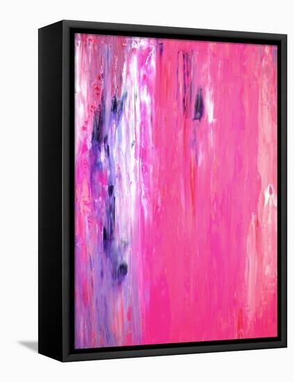 Pink and Purple Abstract Art Painting-T30Gallery-Framed Stretched Canvas