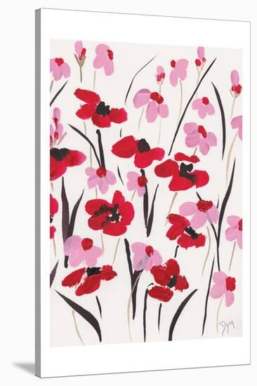 Pink and Red Field II-Beverly Dyer-Stretched Canvas