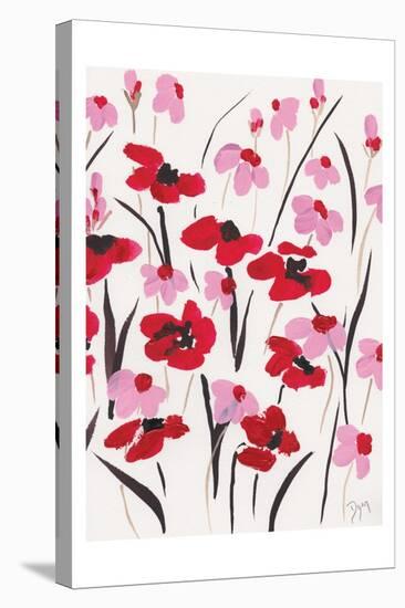 Pink and Red Field II-Beverly Dyer-Stretched Canvas