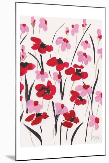 Pink and Red Field II-Beverly Dyer-Mounted Art Print