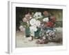 Pink and Red Roses-Eugene Henri Cauchois-Framed Giclee Print