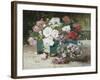 Pink and Red Roses-Eugene Henri Cauchois-Framed Giclee Print