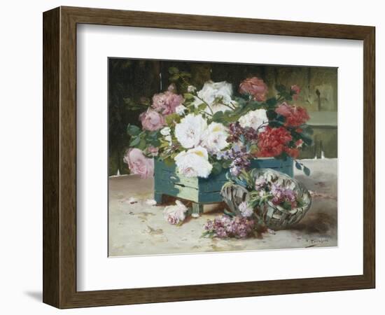 Pink and Red Roses-Eugene Henri Cauchois-Framed Giclee Print