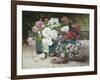 Pink and Red Roses-Eugene Henri Cauchois-Framed Giclee Print