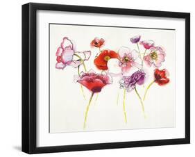 Pink and Red Somniferums-Shirley Novak-Framed Art Print