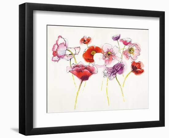 Pink and Red Somniferums-Shirley Novak-Framed Art Print