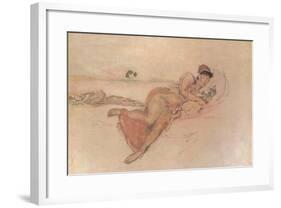 'Pink and Rose, The Mother's Sleep', c1895-James Abbott McNeill Whistler-Framed Giclee Print