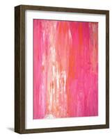 Pink and White Abstract Art Painting-T30Gallery-Framed Art Print