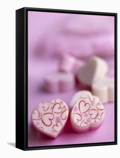 Pink and White Candy Hearts-Dr^ Martin Baumgärtner-Framed Stretched Canvas