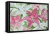 Pink and White Lilies III-Sandra Iafrate-Framed Stretched Canvas