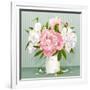 Pink and White Peony Bouquet-LisaShu-Framed Art Print