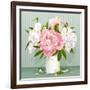 Pink and White Peony Bouquet-LisaShu-Framed Art Print