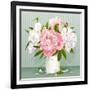 Pink and White Peony Bouquet-LisaShu-Framed Art Print