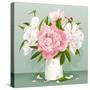 Pink and White Peony Bouquet-LisaShu-Stretched Canvas