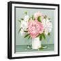 Pink and White Peony Bouquet-LisaShu-Framed Art Print