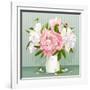 Pink and White Peony Bouquet-LisaShu-Framed Art Print