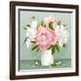 Pink and White Peony Bouquet-LisaShu-Framed Art Print