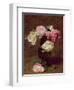 Pink and White Roses-Henri Fantin-Latour-Framed Premium Giclee Print