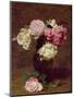 Pink and White Roses-Henri Fantin-Latour-Mounted Premium Giclee Print